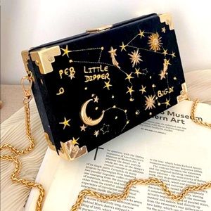 🌗✨ Hard case cross body astrology purse